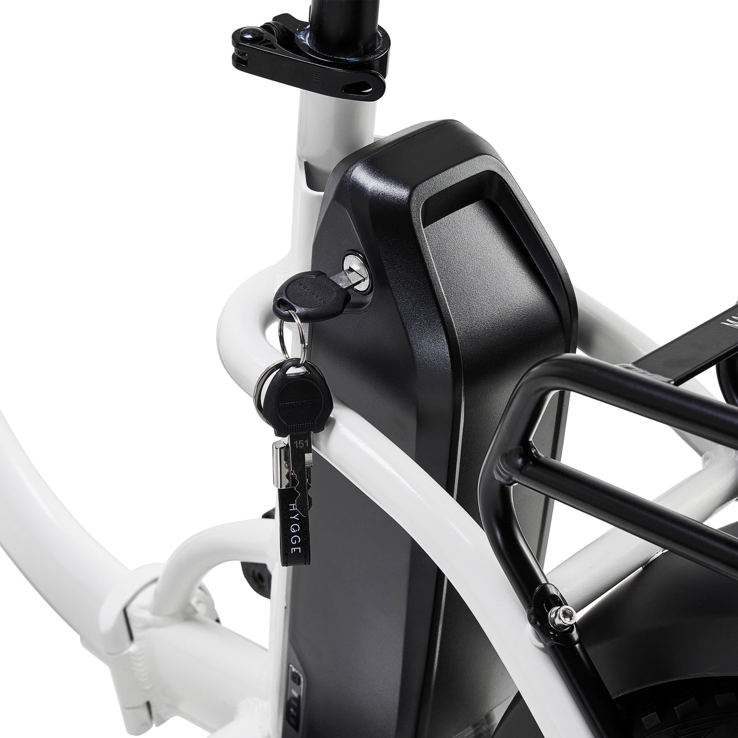 Hygge Vester Step Electric Bike Heron White Battery Lock