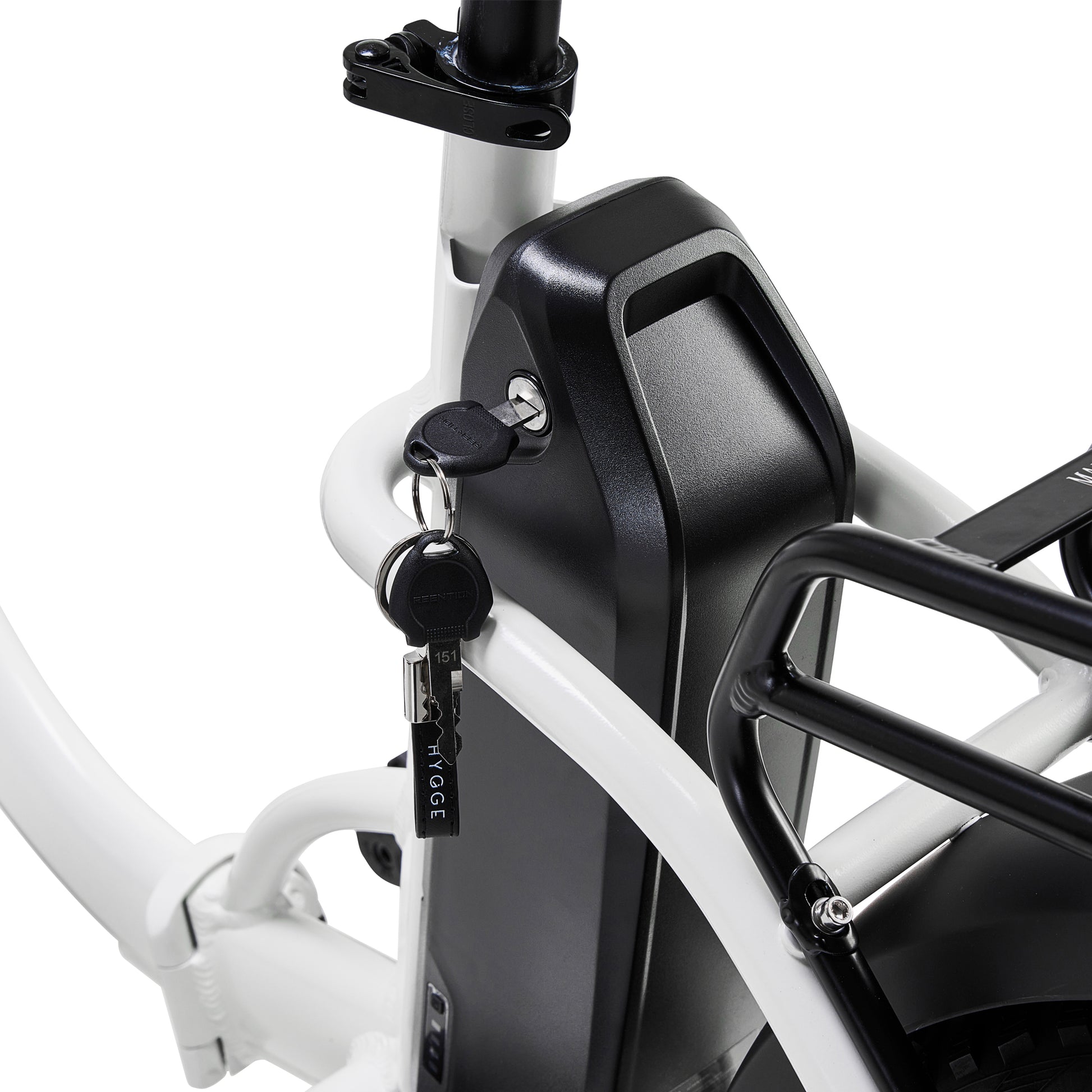 Hygge Vester Step Electric Bike Heron White Battery Lock