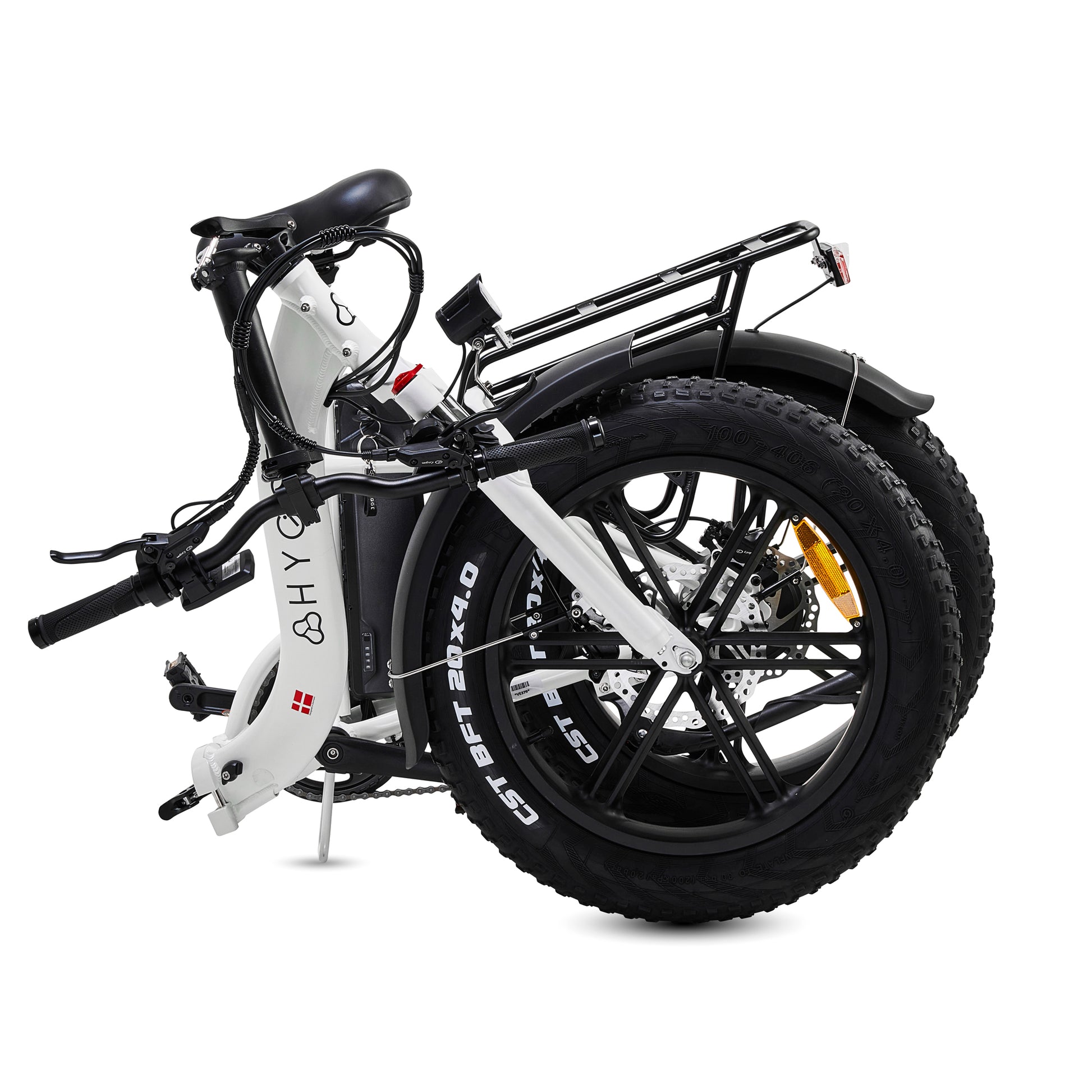 Hygge Vester Step Electric Bike Heron White Folded