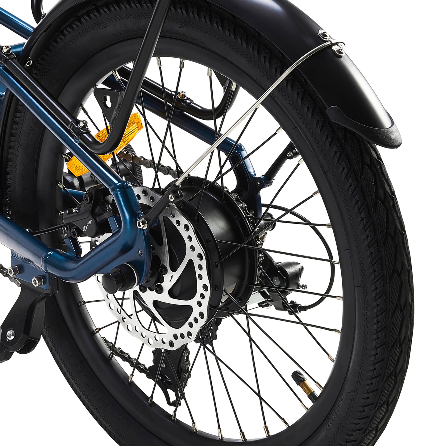 Hygge Virum Step Electric Bike Navy Blue Back Tyre