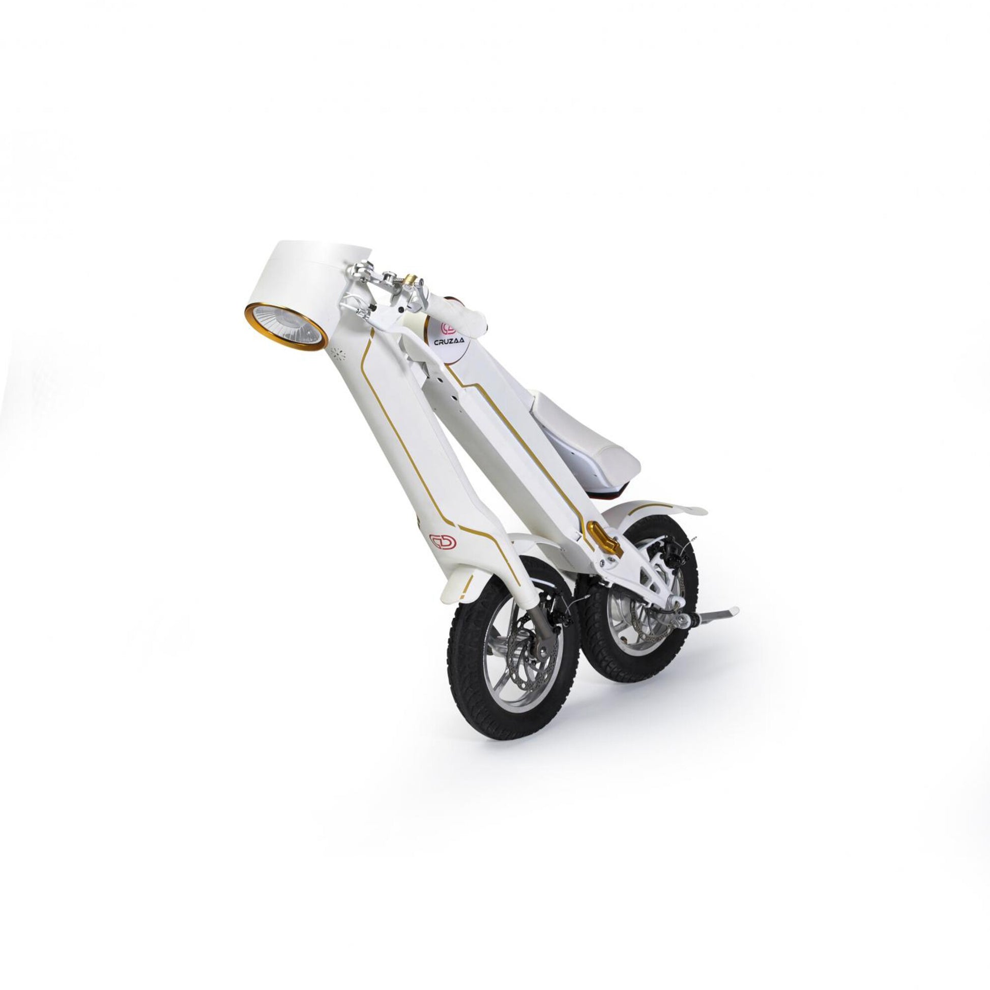 Cruzaa Electric Scooter Racing White Folded