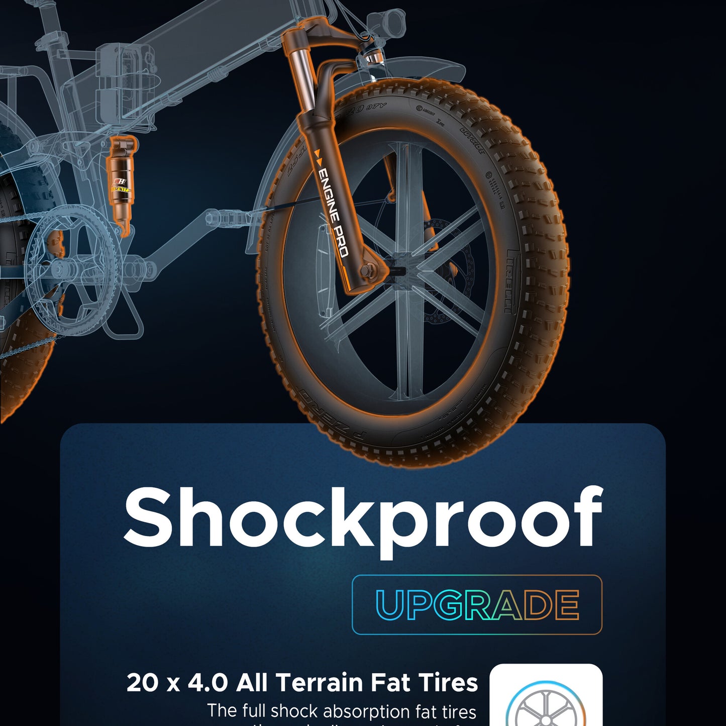 ENGWE ENGINE PRO Electric Bike 1000W 12KM Full Suspension Foldable E-bike