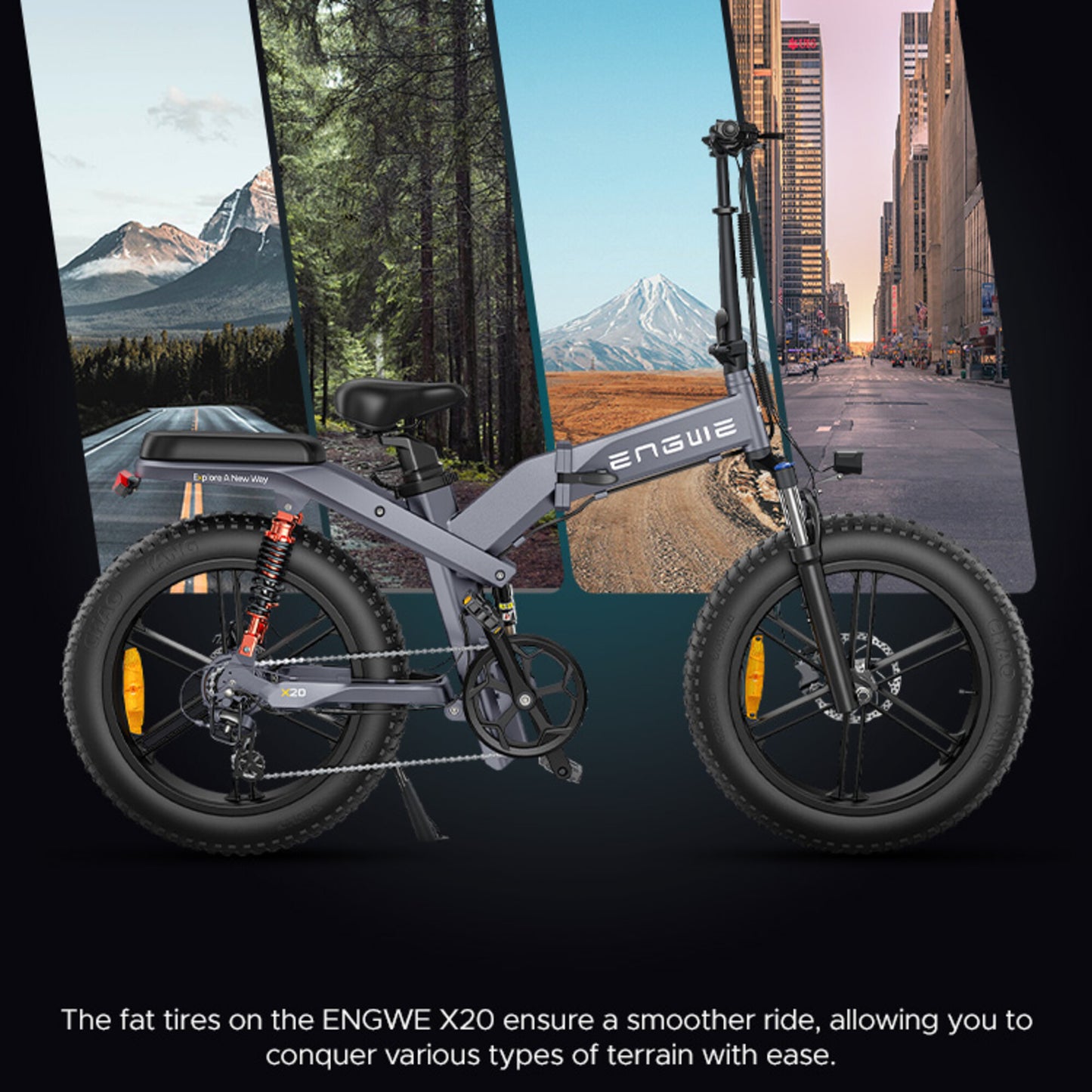 ENGWE X20 Electric Bike 150KM Triple Suspension Foldable