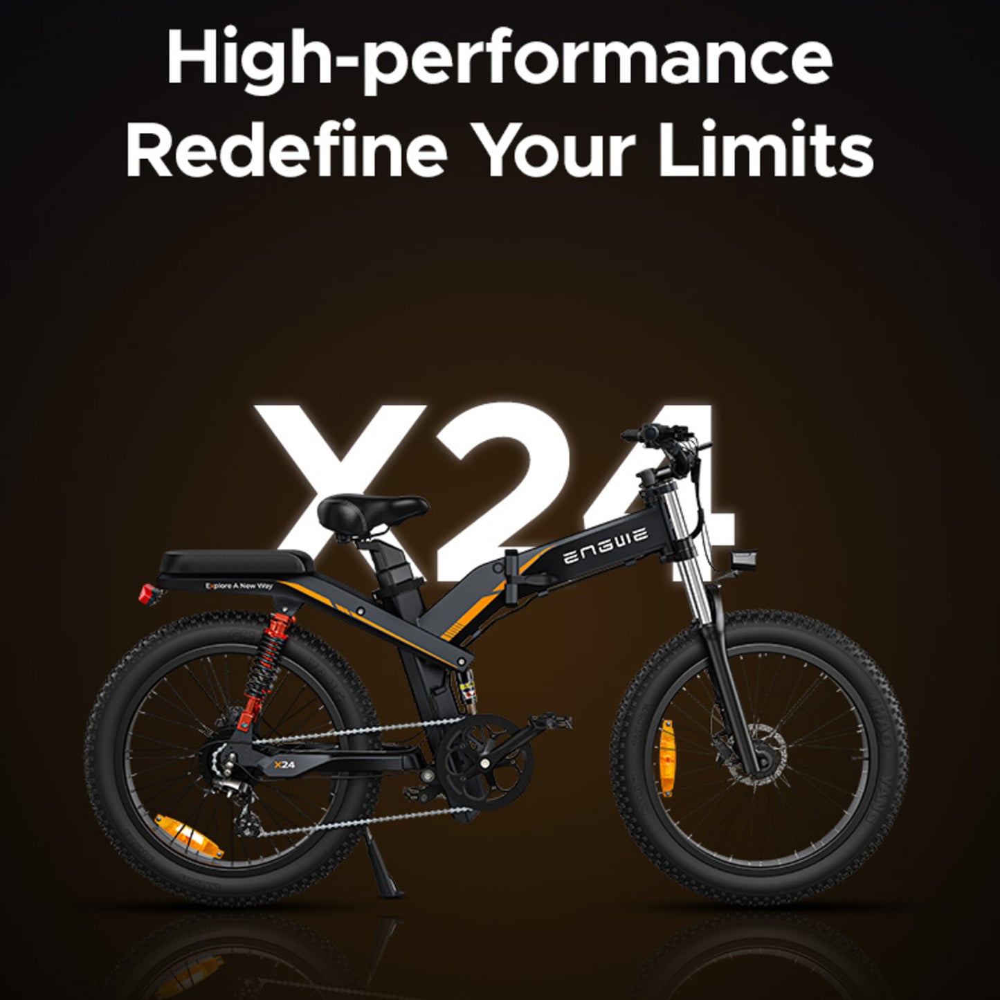 ENGWE X24 Electric Bike 1000W 150KM Triple Suspension Foldable Electric Bike