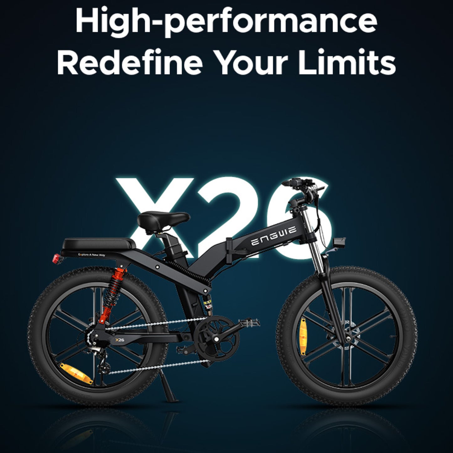 ENGWE X26 Electric Bike 1000W 150KM Triple Suspension Foldable Electric Bike
