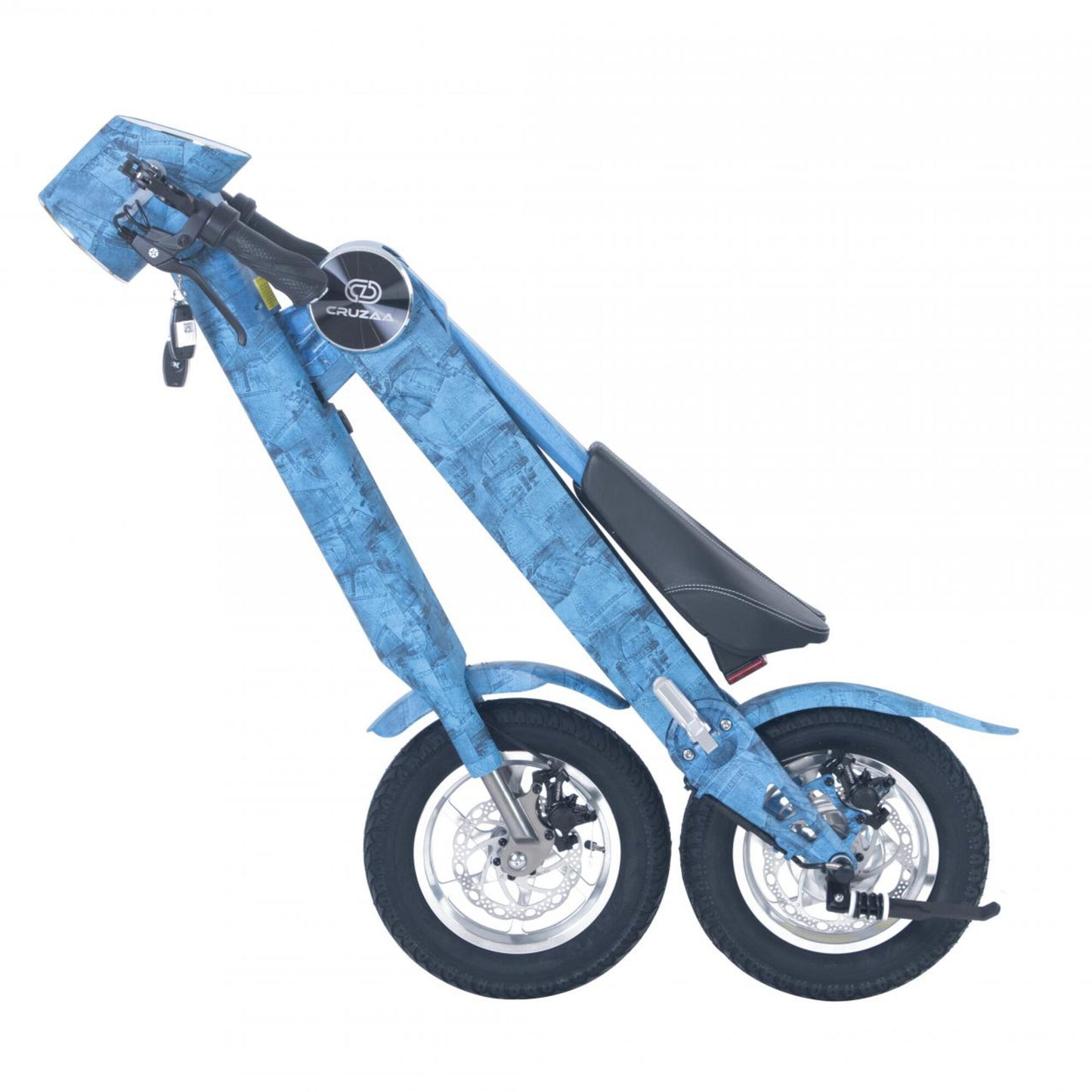 Cruzaa Limited Edition Denim Blue Electric Scooter with Built-in Speakers & Bluetooth