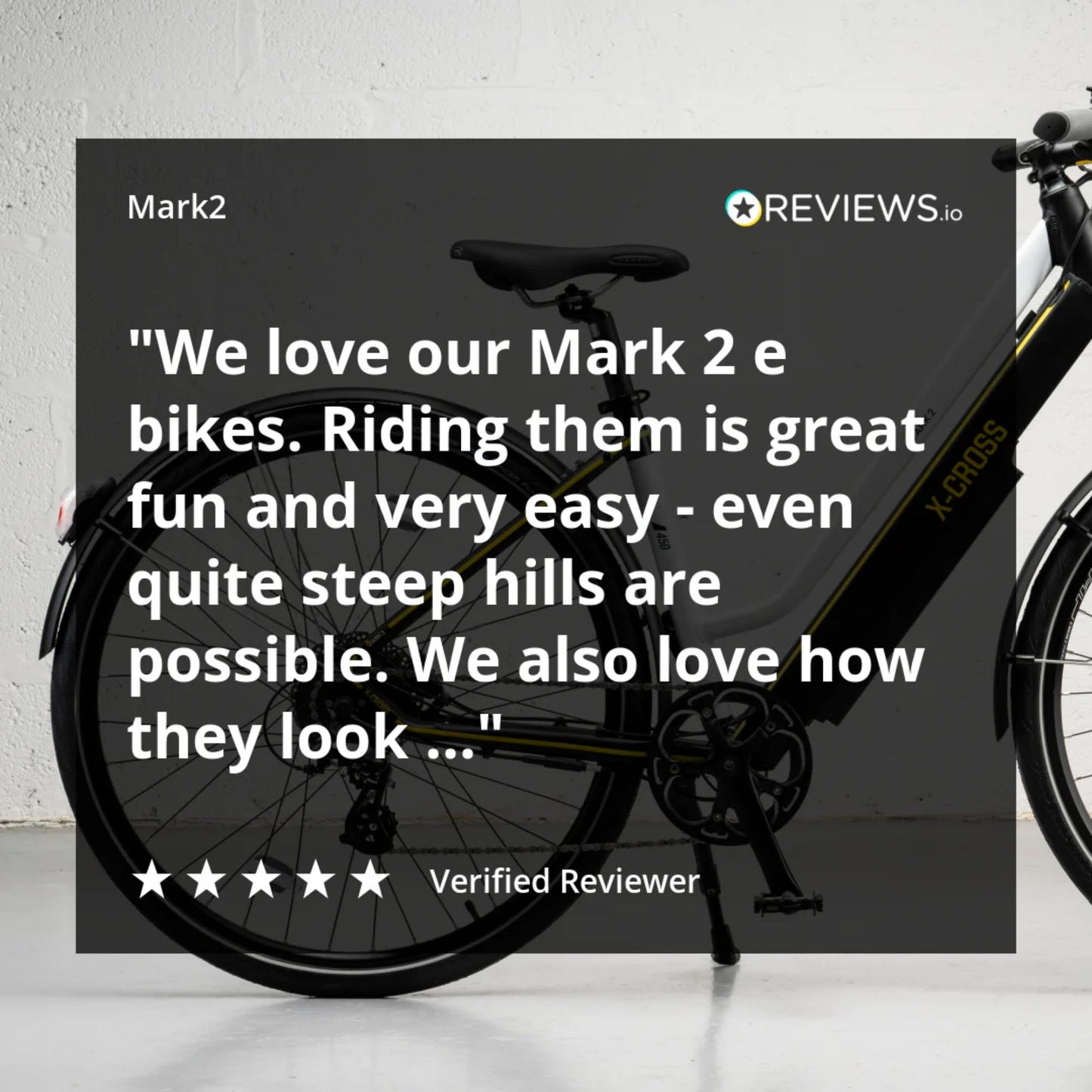 Mark2 X-Cross 450S Electric Bike Step Through With 460Wh 12.8Ah Removable Battery