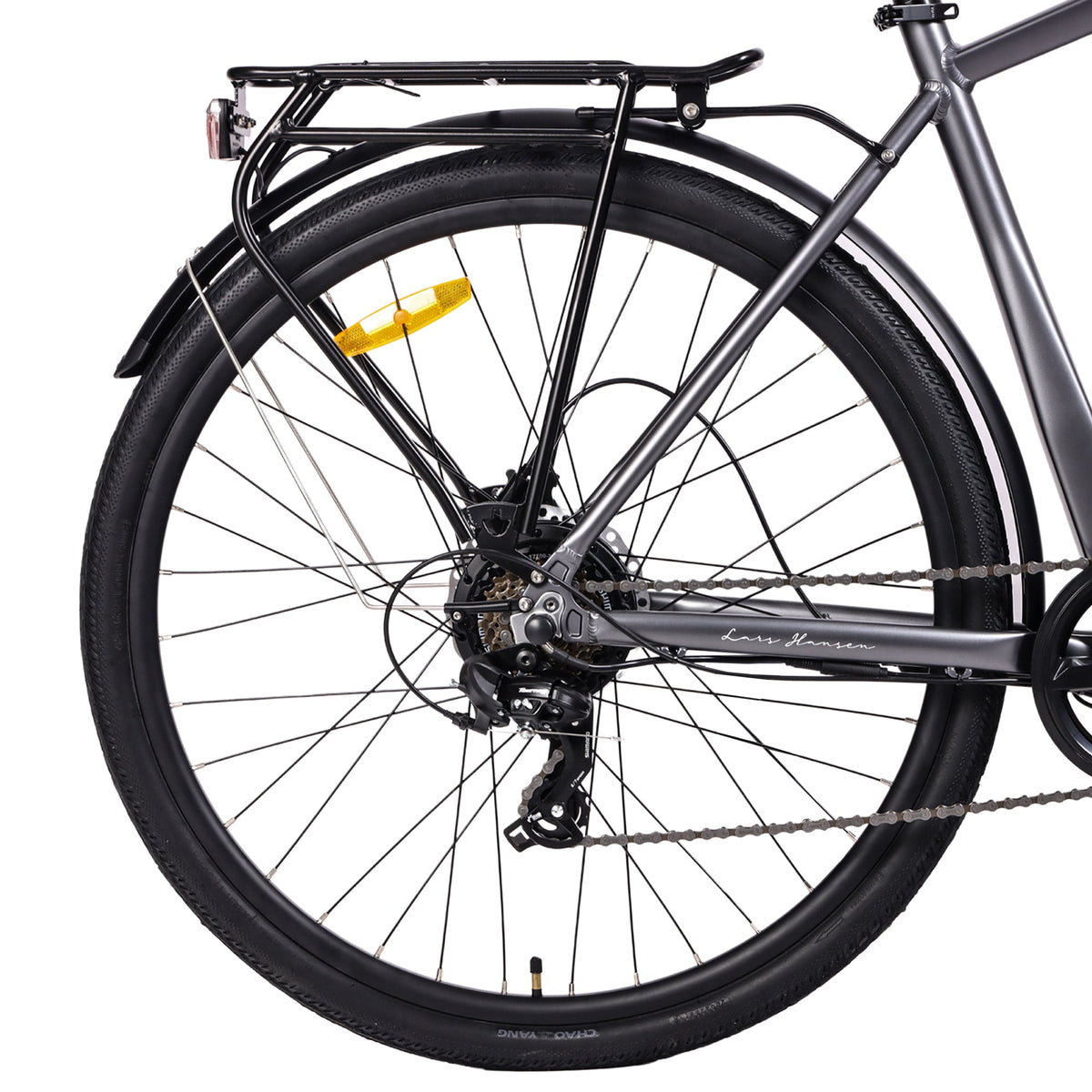"Hygge Aarhus Electric Bike Graphite Grey 250W Motor Back Tyre 1"