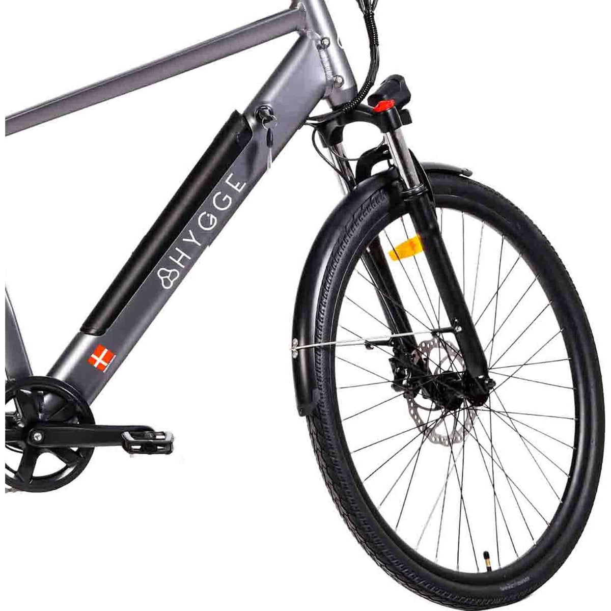 "Hygge Aarhus Electric Bike Graphite Grey 250W Motor Front Tyre"