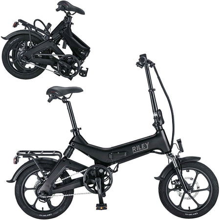 Riley RB1 Folding Electric Bike Folded And Full View
