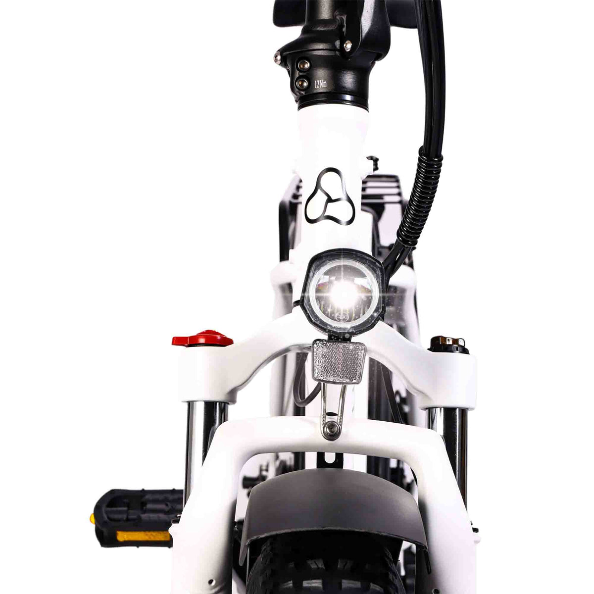 Hygge Vester Step Electric Bike Heron White Front View