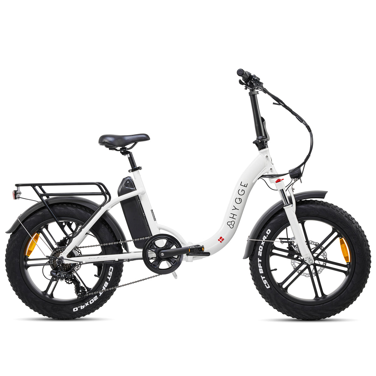 Hygge Vester Step Electric Bike Heron White Full View