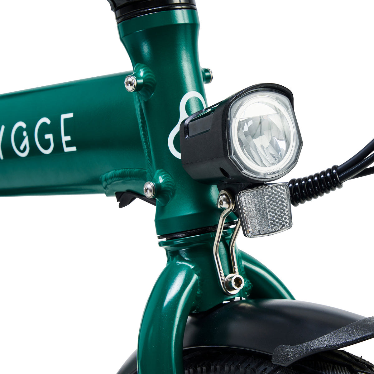 Hygge Virum Electric Bike British Racing Green Front Light