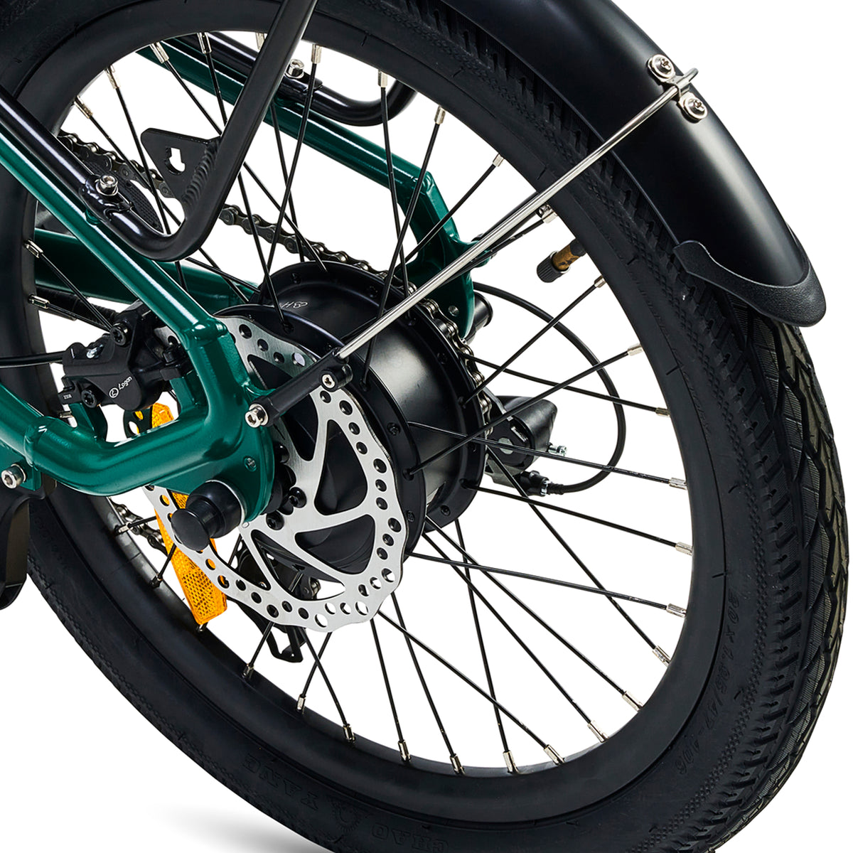 Hygge Virum Electric Bike British Racing Green Back Tyre