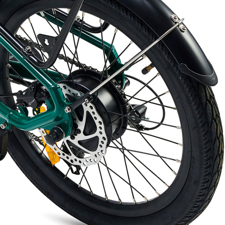 Hygge Virum Electric Bike British Racing Green Back Tyre