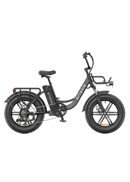engwe l20 boost electric bike black side view