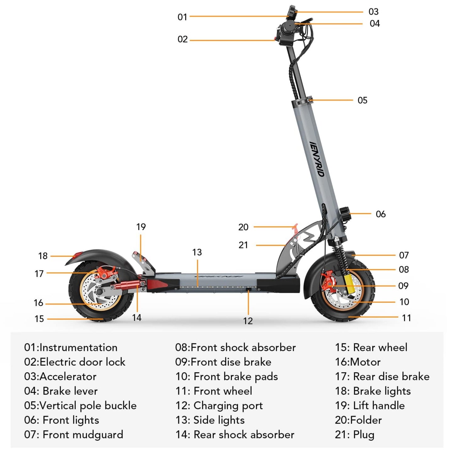 iENYRID A1 Electric Scooter For Adults With 800W Motor & 28 Mph Speed