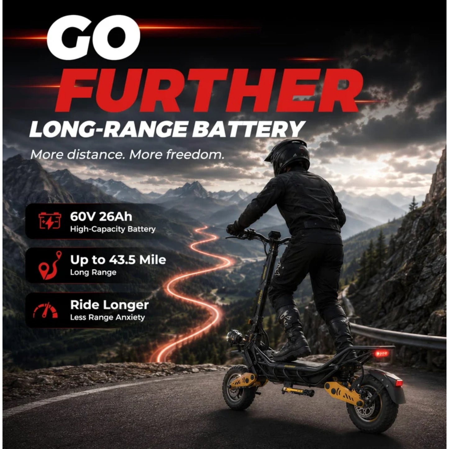 iENYRID ES70 Electric Scooter 3600W Dual Motor 60V 26Ah High-Capacity Battery