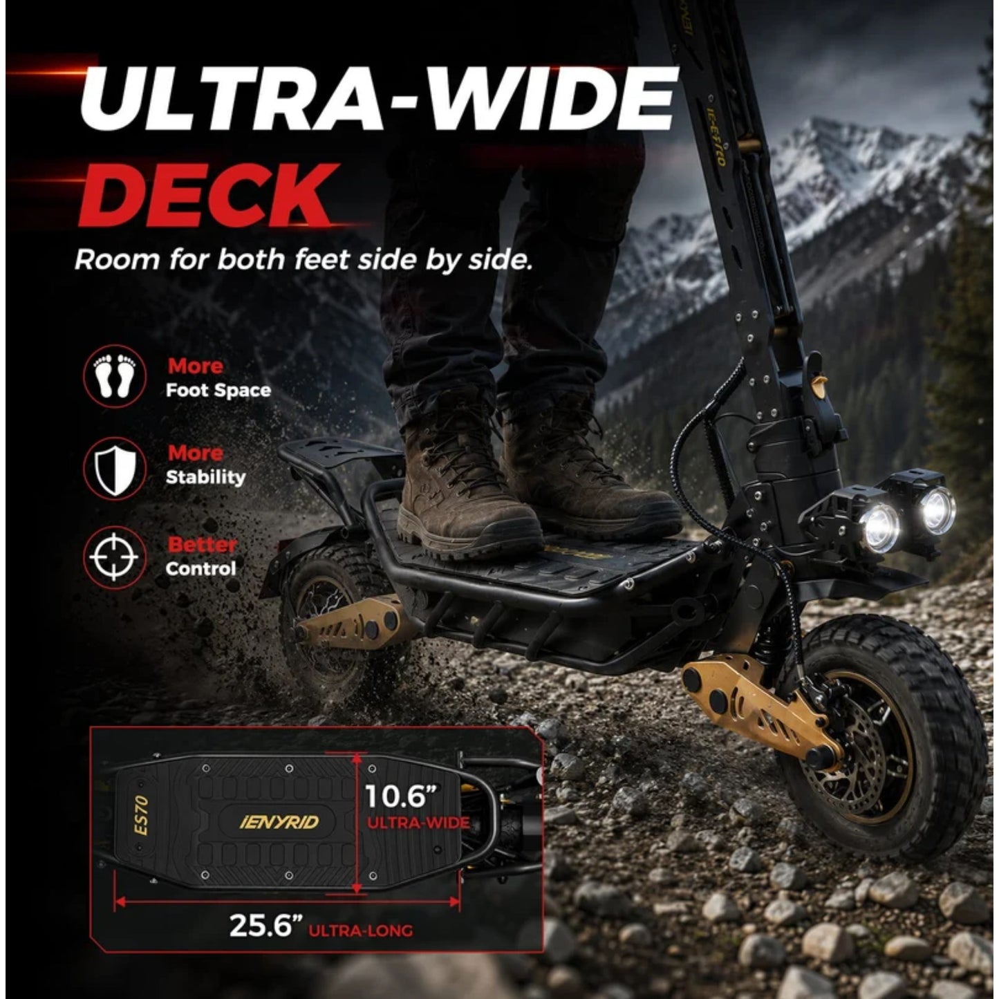 iENYRID ES70 Electric Scooter 3600W Dual Motor 60V 26Ah High-Capacity Battery